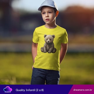 Nome do produto Camiseta Ursinho Sentado – Doçura em Forma de Estampa