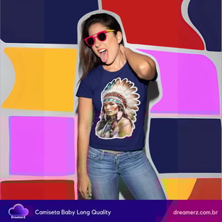 Nome do produto Camiseta Feminina Espírito Guerreiro – Força, Beleza e Raízes em Uma Só Peça