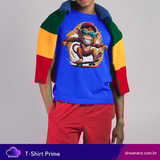 Nome do produto Camiseta Sk8 Monkey – Liberdade em Duas Rodas e Quatro Patas