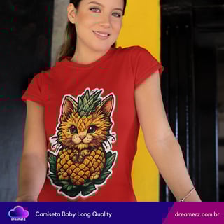 Nome do produto Camiseta Feminina Gatopaxi – A Mistura Mais Fofa do Verão!