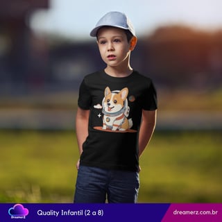 Nome do produto  Camiseta: Corgi Astronauta – Explorador do Espaço