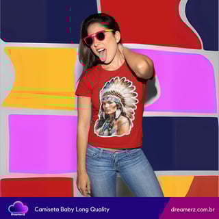Nome do produto Camiseta Feminina Espírito Guerreiro – Força, Beleza e Raízes em Uma Só Peça