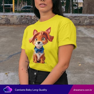Nome do produto Camiseta Feminina Doguinho Charme – Fofura Que Derrete Corações