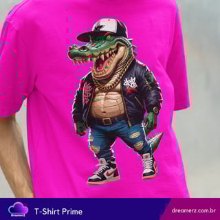 Nome do produto Camiseta Croco Swag – O Jacaré Mais Estiloso da Quebrada