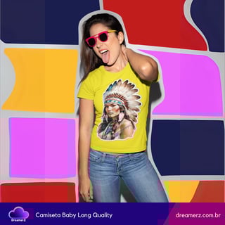 Nome do produto Camiseta Feminina Espírito Guerreiro – Força, Beleza e Raízes em Uma Só Peça