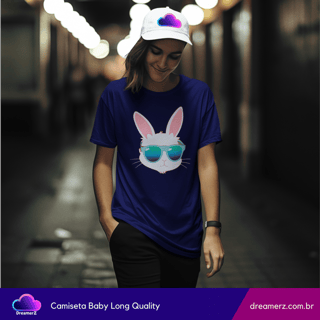 Nome do produto Camiseta Feminina Coelho Estiloso – Use com Atitude e Faça Sucesso!