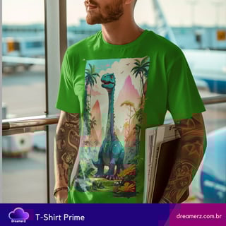 Nome do produto Camiseta Dino Jungle – Estilo Pré-Histórico com Pegada Moderna