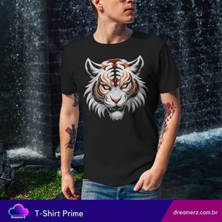 Nome do produto Camiseta Tigre Tribal – Olhar que Impõe Respeito