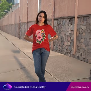 Nome do produto Camiseta Feminina Tropical Vibes – Natureza Selvagem com Toque Floral