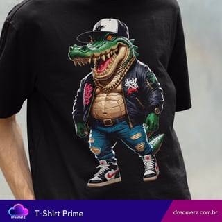 Nome do produto Camiseta Croco Swag – O Jacaré Mais Estiloso da Quebrada