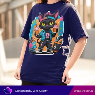 Nome do produto Camiseta Feminina Urban Cat – Atitude, Sorvete e Estilo nas Ruas