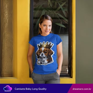 Nome do produto Camiseta Feminina Doguinho Real – Fofo, Fiel e Cheio de Estilo!