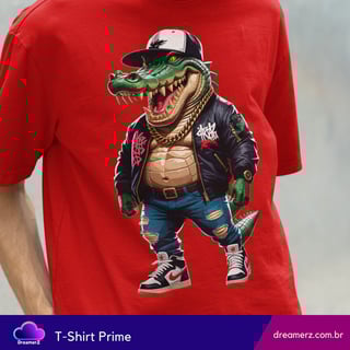 Nome do produto Camiseta Croco Swag – O Jacaré Mais Estiloso da Quebrada
