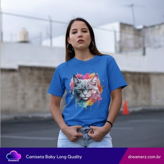 Nome do produto Camiseta Gato Aquarelado – Estilo com Atitude