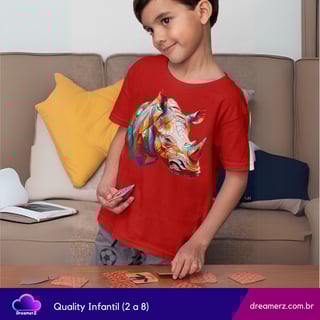 Nome do produto Camiseta Rinoceronte Geométrico – Arte Selvagem no Seu Estilo