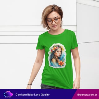 Nome do produto Camiseta Feminina Arte Tropical – Beleza, Coragem e Alma em Uma Só Peça
