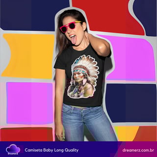Nome do produto Camiseta Feminina Espírito Guerreiro – Força, Beleza e Raízes em Uma Só Peça