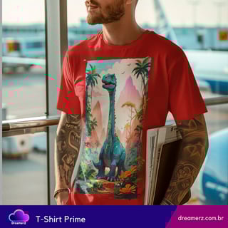 Nome do produto Camiseta Dino Jungle – Estilo Pré-Histórico com Pegada Moderna