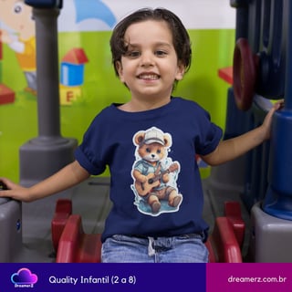 Nome do produto Camiseta Ursinho Músico – Harmonia em Cada Detalhe
