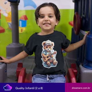 Nome do produto Camiseta Ursinho Músico – Harmonia em Cada Detalhe