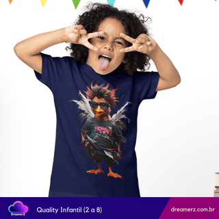 Nome do produto Camiseta Frango Rockeiro – O Estilo Que Quebra os Ovos!