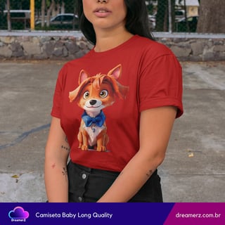 Nome do produto Camiseta Feminina Doguinho Charme – Fofura Que Derrete Corações