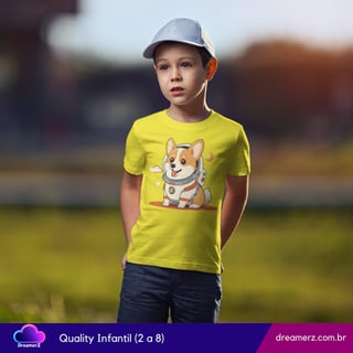Nome do produto  Camiseta: Corgi Astronauta – Explorador do Espaço