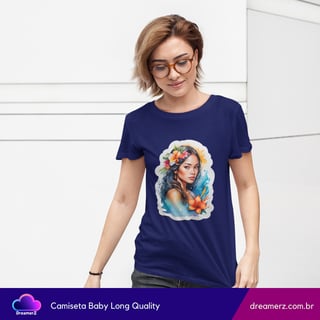 Nome do produto Camiseta Feminina Arte Tropical – Beleza, Coragem e Alma em Uma Só Peça
