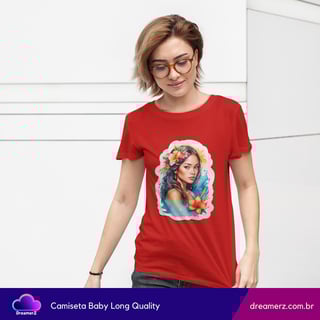 Nome do produto Camiseta Feminina Arte Tropical – Beleza, Coragem e Alma em Uma Só Peça