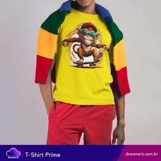 Nome do produto Camiseta Sk8 Monkey – Liberdade em Duas Rodas e Quatro Patas