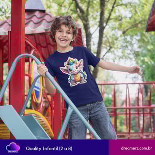 Nome do produto Camiseta Dragão Arco-Íris – Pequeno, Poderoso e Mágico