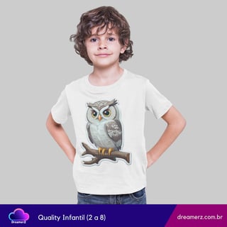 Nome do produto Camiseta Coruja Sábia – Estilo com Inteligência