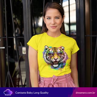Nome do produto Camiseta Tigre Splash – Selvagem e Criativa