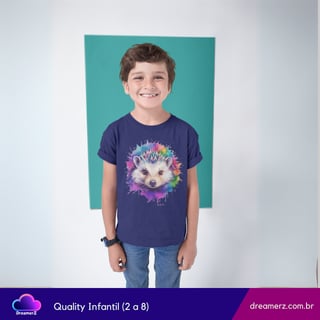 Nome do produto  Camiseta: Ouriço das Cores – Arte em Forma de Fofura!