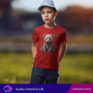 Nome do produto Camiseta Ursinho Sentado – Doçura em Forma de Estampa