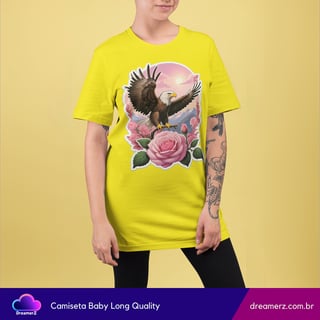 Nome do produto Camiseta Feminina Águia & Rosa – Liberdade com Delicadeza