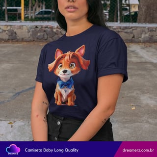 Nome do produto Camiseta Feminina Doguinho Charme – Fofura Que Derrete Corações