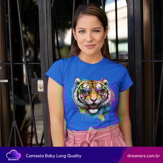 Nome do produto Camiseta Tigre Splash – Selvagem e Criativa