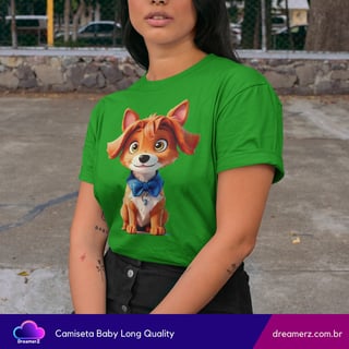 Nome do produto Camiseta Feminina Doguinho Charme – Fofura Que Derrete Corações