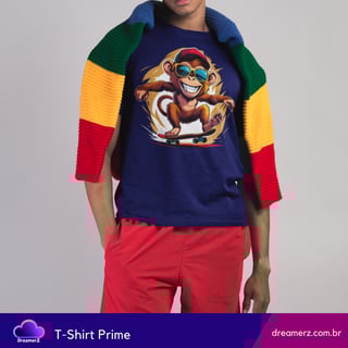 Nome do produto Camiseta Sk8 Monkey – Liberdade em Duas Rodas e Quatro Patas