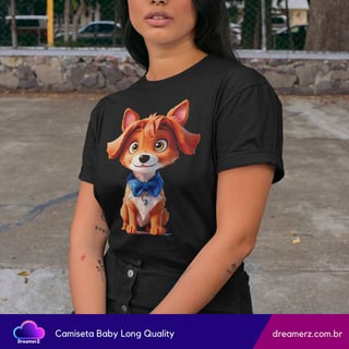 Nome do produto Camiseta Feminina Doguinho Charme – Fofura Que Derrete Corações