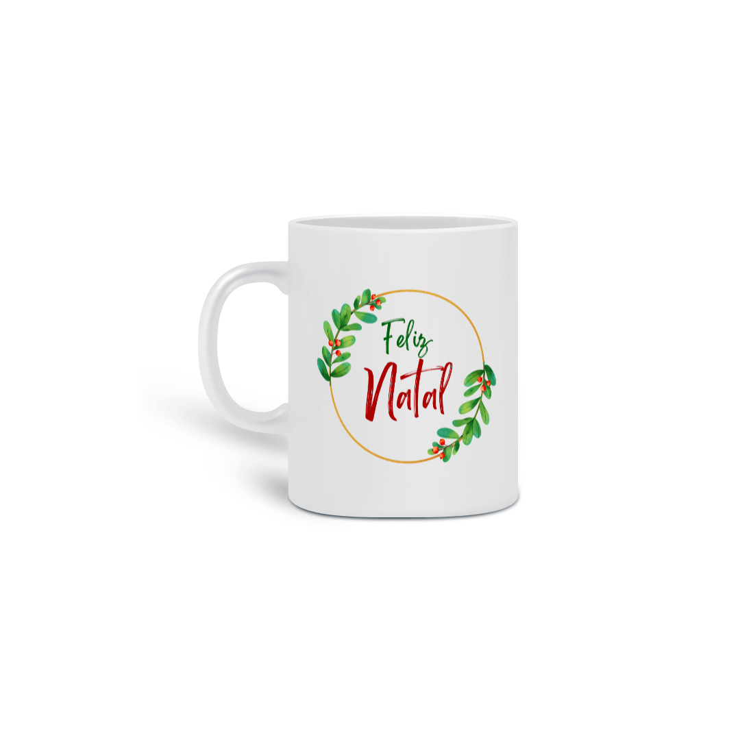 Nome do produto: Caneca Porcelana - Feliz Natal