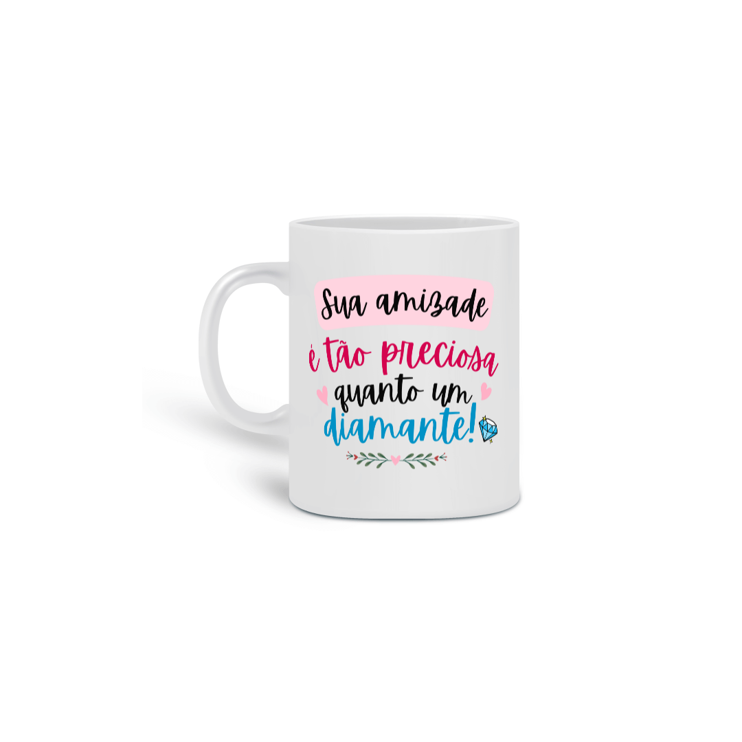 Nome do produto: Caneca Porcelana - Amizade