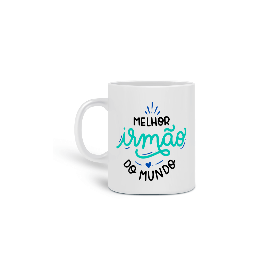 Nome do produto: Caneca Porcelana - Melhor Irmão do Mundo