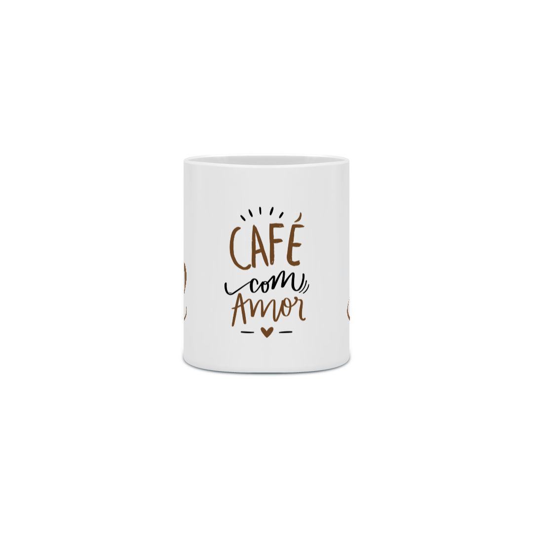 Nome do produto: Caneca Porcelana - Café com Amor