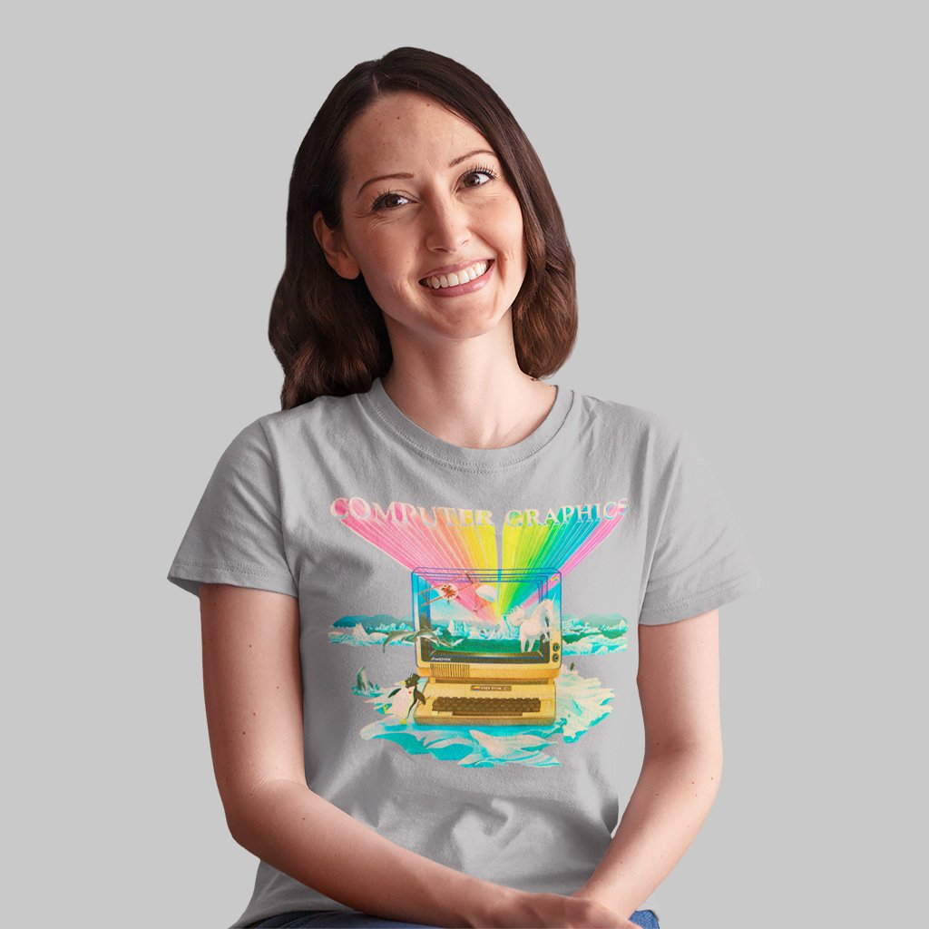 Nome do produto: Camiseta Feminina Apple II Psicodelia Digital | Psicodelia e estilo retrô