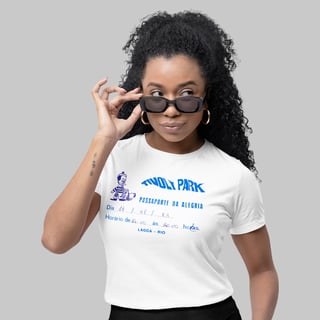 Camiseta Feminina Passaporte da Alegria Tivoli Park 1983 | Memória pra vestir