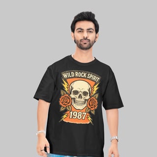 Camiseta Unissex Oversized Wild Rock Spirit 1987 | Vista a era de ouro