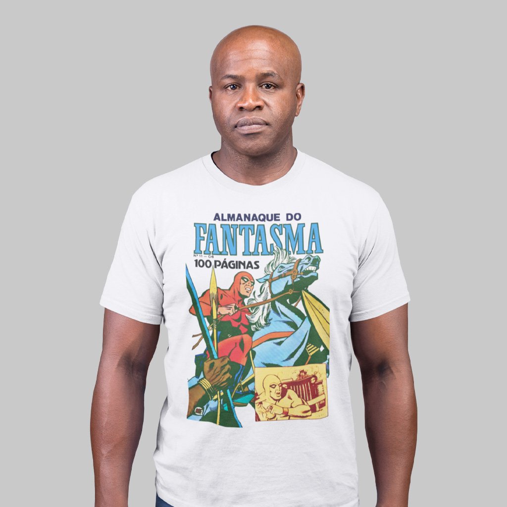 Nome do produto: Camiseta Fantasma Capa Almanaque | Herói em grande estilo