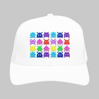 Boné Americano com Tela Space Invaders Color | 1 crédito, play!